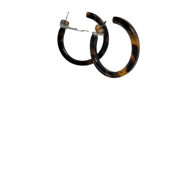 WOMEN'S Simone Medium Tortoise Shell Look Earrings. Gold Plated - Picture 1 of 3